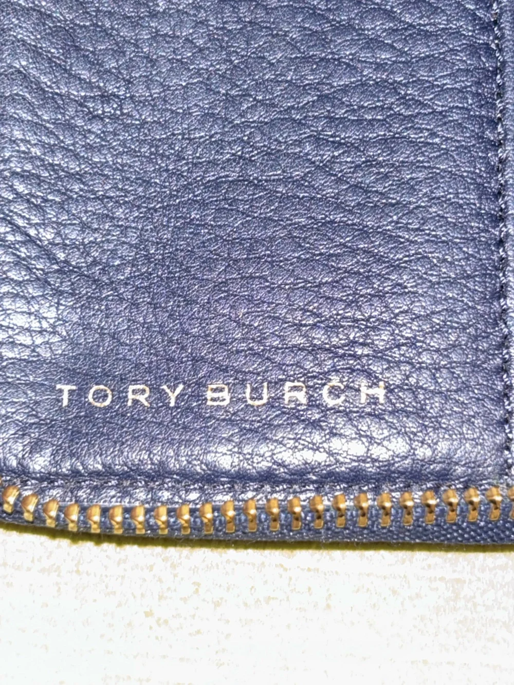 Tory Burch Women's Wallet Blue Leather Zip